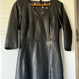 Leather dress genuine, lamb skin